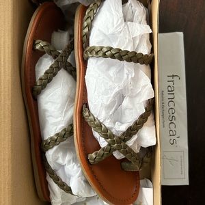 Olive Brown Braided Sandals